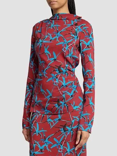 Proenza Schouler Women's Anais Printed Cady Top - Madder Multi | Thumbnail 4 Proenza Schouler Women's Anais Printed Cady Top - Madder Multi | Thumbnail 4