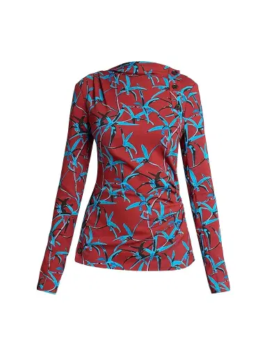 Proenza Schouler Women's Anais Printed Cady Top - Madder Multi | Thumbnail 1 Proenza Schouler Women's Anais Printed Cady Top - Madder Multi | Thumbnail 1