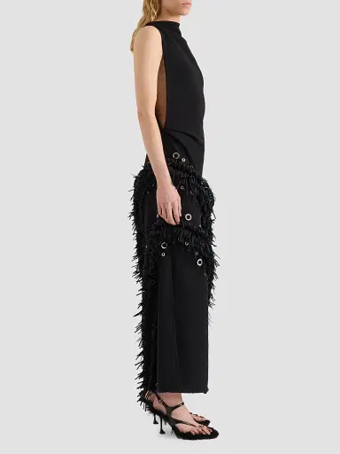 Proenza Schouler Women's Giovanna Fringe Grommet Maxi Dress - Black | Thumbnail 5 Proenza Schouler Women's Giovanna Fringe Grommet Maxi Dress - Black | Thumbnail 5