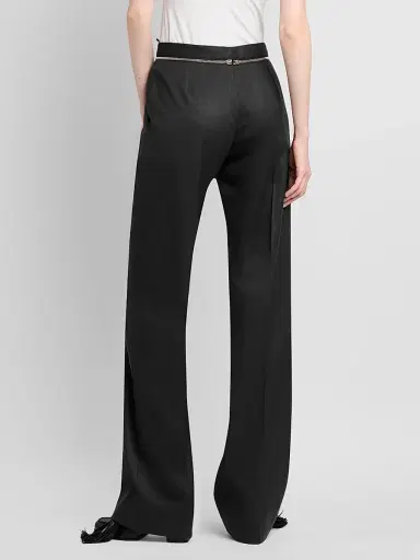 Stella McCartney Women's Zip-Detail Straight-Leg Pants - Black | Thumbnail 3 Stella McCartney Women's Zip-Detail Straight-Leg Pants - Black | Thumbnail 3
