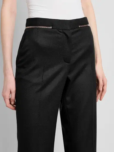 Stella McCartney Women's Zip-Detail Straight-Leg Pants - Black | Thumbnail 5 Stella McCartney Women's Zip-Detail Straight-Leg Pants - Black | Thumbnail 5