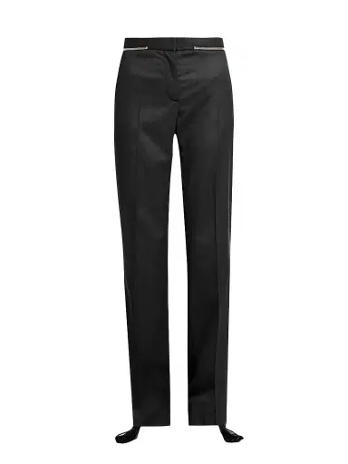 Stella McCartney Women's Zip-Detail Straight-Leg Pants - Black | Thumbnail 1 Stella McCartney Women's Zip-Detail Straight-Leg Pants - Black | Thumbnail 1