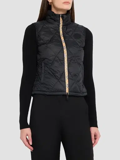 Burberry Women's Cheswick Check-Placket Quilted Vest | Thumbnail 4 Burberry Women's Cheswick Check-Placket Quilted Vest | Thumbnail 4
