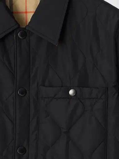 Burberry Men's Brighton Reversible Quilted Nylon Jacket - Black | Thumbnail 4 Burberry Men's Brighton Reversible Quilted Nylon Jacket - Black | Thumbnail 4