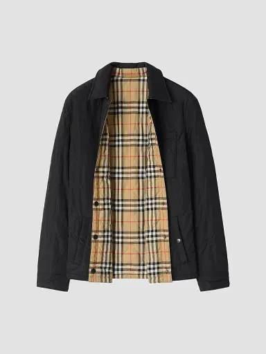 Burberry Men's Brighton Reversible Quilted Nylon Jacket - Black | Thumbnail 5 Burberry Men's Brighton Reversible Quilted Nylon Jacket - Black | Thumbnail 5