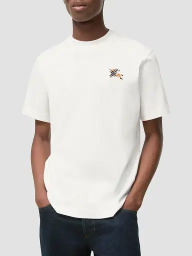 Burberry Men's Seth TFG EKD Crewneck T-Shirt - Chalk | Thumbnail 2 Burberry Men's Seth TFG EKD Crewneck T-Shirt - Chalk | Thumbnail 2