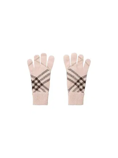 Burberry Women's Heritage Check Cashmere-Blend Gloves - Pink | Thumbnail 1 Burberry Women's Heritage Check Cashmere-Blend Gloves - Pink | Thumbnail 1