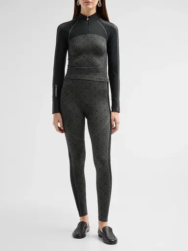 Casablanca Women's Seamless Monogram Zip Top - Grey | Thumbnail 2 Casablanca Women's Seamless Monogram Zip Top - Grey | Thumbnail 2