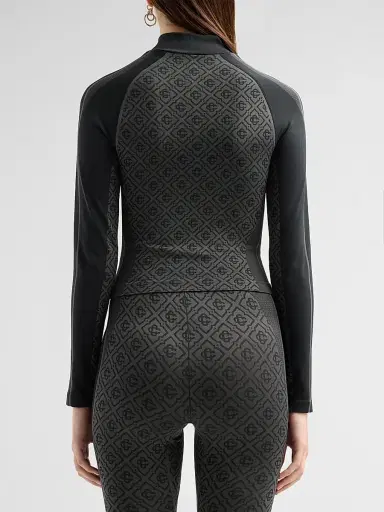 Casablanca Women's Seamless Monogram Zip Top - Grey | Thumbnail 3 Casablanca Women's Seamless Monogram Zip Top - Grey | Thumbnail 3