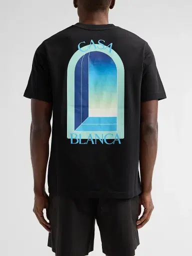 Casablanca Men's Classic Graphic Cotton Crewneck T-Shirt | Thumbnail 3 Casablanca Men's Classic Graphic Cotton Crewneck T-Shirt | Thumbnail 3