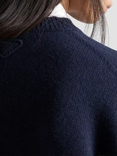 Prada Women's Wool and Suede Sweater - Blue | Thumbnail 6 Prada Women's Wool and Suede Sweater - Blue | Thumbnail 6