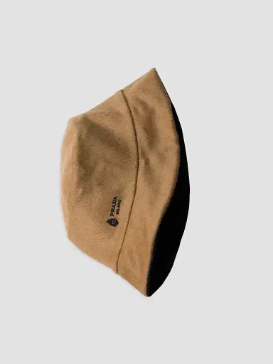 Prada Women's Reversible Nylon and Camel-Hair Bucket Hat - Black - Size Large | Thumbnail 2 Prada Women's Reversible Nylon and Camel-Hair Bucket Hat - Black - Size Large | Thumbnail 2
