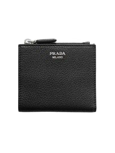 Prada Men's Leather Wallet - Black | Thumbnail 1 Prada Men's Leather Wallet - Black | Thumbnail 1