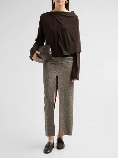 Rick Owens Women's Sliced Wool Maxi Skirt - Black Melange | Thumbnail 2 Rick Owens Women's Sliced Wool Maxi Skirt - Black Melange | Thumbnail 2