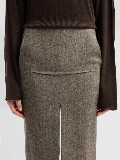 Rick Owens Women's Sliced Wool Maxi Skirt - Black Melange | Thumbnail 5 Rick Owens Women's Sliced Wool Maxi Skirt - Black Melange | Thumbnail 5