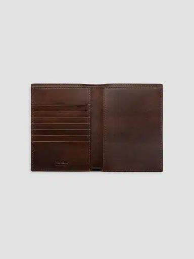 Prada Men's Antiqued Leather Wallet - Brown | Thumbnail 2 Prada Men's Antiqued Leather Wallet - Brown | Thumbnail 2