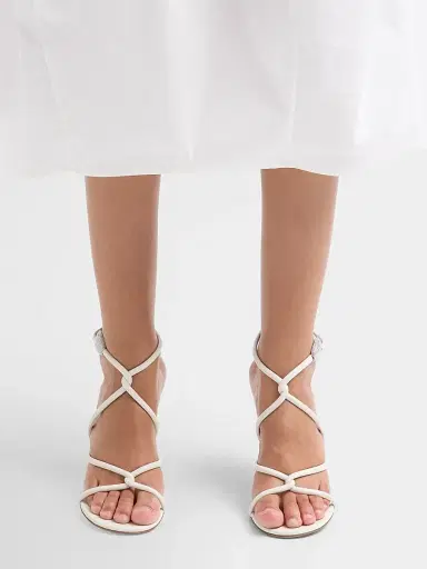 Gianvito Rossi Women's Jungle Mamba 85MM Leather & Rhinestone Sandals - Off White | Thumbnail 2 Gianvito Rossi Women's Jungle Mamba 85MM Leather & Rhinestone Sandals - Off White | Thumbnail 2