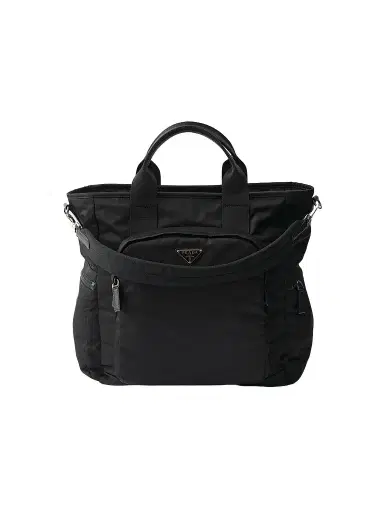 Prada Men's Re-Nylon and Saffiano Leather Tote Bag - Black | Thumbnail 1 Prada Men's Re-Nylon and Saffiano Leather Tote Bag - Black | Thumbnail 1