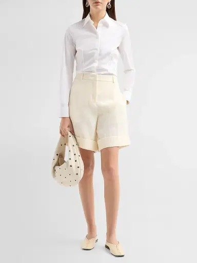 Jil Sander Women's Slim-Fit Cotton Poplin Shirt - Optic White | Thumbnail 2 Jil Sander Women's Slim-Fit Cotton Poplin Shirt - Optic White | Thumbnail 2