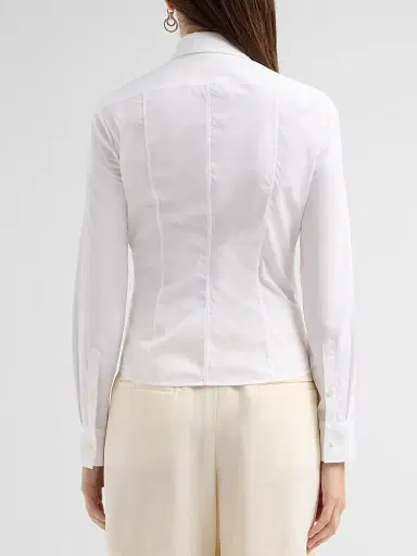 Jil Sander Women's Slim-Fit Cotton Poplin Shirt - Optic White | Thumbnail 3 Jil Sander Women's Slim-Fit Cotton Poplin Shirt - Optic White | Thumbnail 3