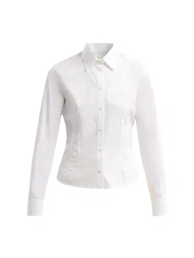 Jil Sander Women's Slim-Fit Cotton Poplin Shirt - Optic White | Thumbnail 1 Jil Sander Women's Slim-Fit Cotton Poplin Shirt - Optic White | Thumbnail 1