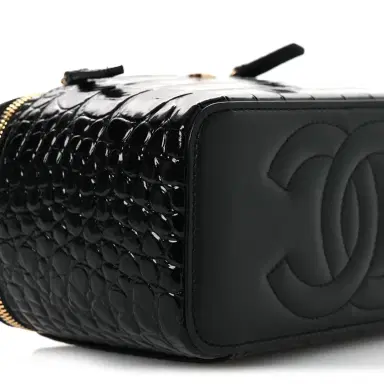Chanel BlackCrocodile Embossed Crococo Small Top Handle Vanity Case | Thumbnail 6 Chanel BlackCrocodile Embossed Crococo Small Top Handle Vanity Case | Thumbnail 6