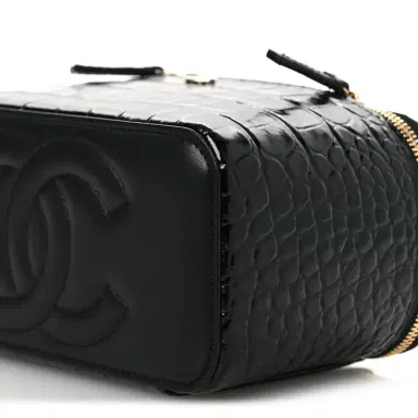 Chanel BlackCrocodile Embossed Crococo Small Top Handle Vanity Case | Thumbnail 7 Chanel BlackCrocodile Embossed Crococo Small Top Handle Vanity Case | Thumbnail 7