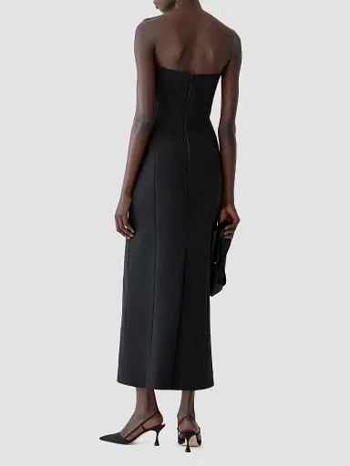 Carolina Herrera Women's Floral Brooch-Detailed Stretch Wool Gown - Black | Thumbnail 3 Carolina Herrera Women's Floral Brooch-Detailed Stretch Wool Gown - Black | Thumbnail 3
