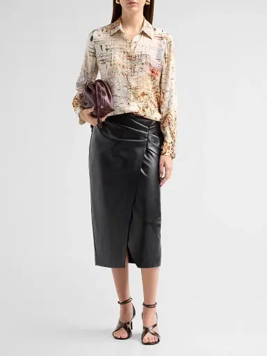Elie Tahari Women's Madeline Printed Silk-Blend Button-Front Blouse - Dream Map Print | Thumbnail 2 Elie Tahari Women's Madeline Printed Silk-Blend Button-Front Blouse - Dream Map Print | Thumbnail 2