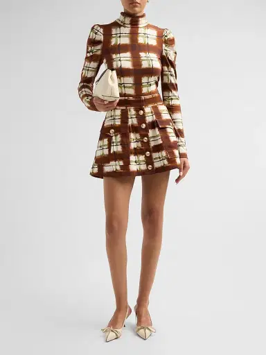 Cara Cara Women's Chira Blurred Plaid Turtleneck Top | Thumbnail 2 Cara Cara Women's Chira Blurred Plaid Turtleneck Top | Thumbnail 2