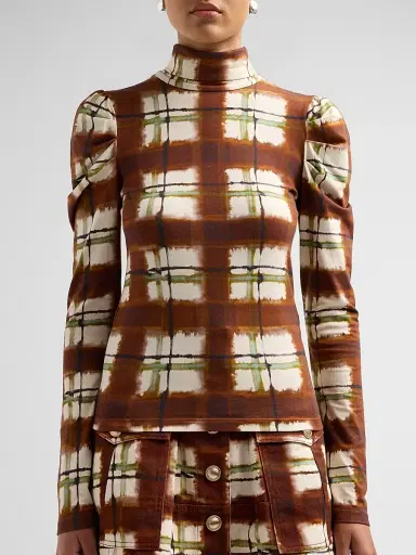 Cara Cara Women's Chira Blurred Plaid Turtleneck Top | Thumbnail 5 Cara Cara Women's Chira Blurred Plaid Turtleneck Top | Thumbnail 5