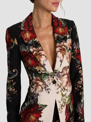 Alice + Olivia Women's Breann Floral Fitted Blazer - Floral Radiance | Thumbnail 5 Alice + Olivia Women's Breann Floral Fitted Blazer - Floral Radiance | Thumbnail 5