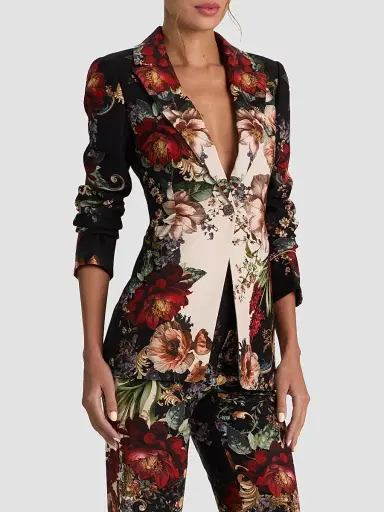 Alice + Olivia Women's Breann Floral Fitted Blazer - Floral Radiance | Thumbnail 6 Alice + Olivia Women's Breann Floral Fitted Blazer - Floral Radiance | Thumbnail 6