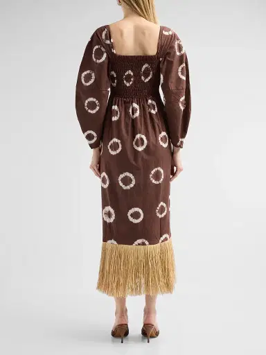 Elisamama Women's Ajoke Tie-Dye Fringe Midi Dress | Thumbnail 3 Elisamama Women's Ajoke Tie-Dye Fringe Midi Dress | Thumbnail 3