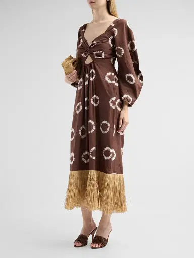 Elisamama Women's Ajoke Tie-Dye Fringe Midi Dress | Thumbnail 4 Elisamama Women's Ajoke Tie-Dye Fringe Midi Dress | Thumbnail 4