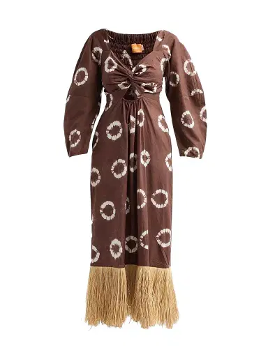 Elisamama Women's Ajoke Tie-Dye Fringe Midi Dress | Thumbnail 1 Elisamama Women's Ajoke Tie-Dye Fringe Midi Dress | Thumbnail 1