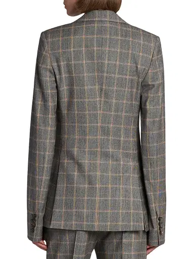 Stella McCartney Women's Slim Checked Blazer - Grey Melange | Thumbnail 5 Stella McCartney Women's Slim Checked Blazer - Grey Melange | Thumbnail 5