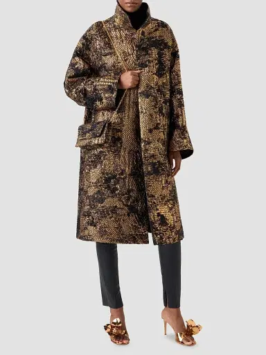 Akris punto Women's Anouk Metallic Jacquard Envelope Clutch - Bronce Gold | Thumbnail 2 Akris punto Women's Anouk Metallic Jacquard Envelope Clutch - Bronce Gold | Thumbnail 2