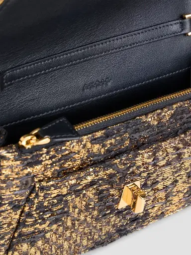 Akris punto Women's Anouk Metallic Jacquard Envelope Clutch - Bronce Gold | Thumbnail 5 Akris punto Women's Anouk Metallic Jacquard Envelope Clutch - Bronce Gold | Thumbnail 5