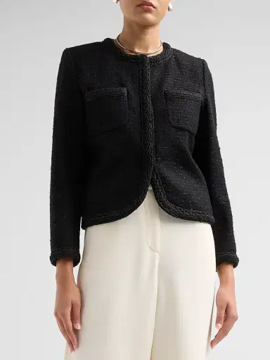 Fabiana Filippi Women's Sequined Virgin Wool-Blend Blazer - Nero | Thumbnail 4 Fabiana Filippi Women's Sequined Virgin Wool-Blend Blazer - Nero | Thumbnail 4