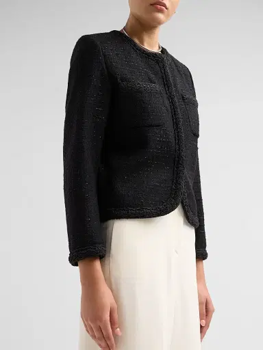 Fabiana Filippi Women's Sequined Virgin Wool-Blend Blazer - Nero | Thumbnail 5 Fabiana Filippi Women's Sequined Virgin Wool-Blend Blazer - Nero | Thumbnail 5