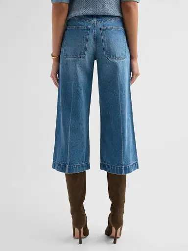 Veronica Beard Women's Marlowe High-Rise Wide-Leg Culottes - Memory Lane - Size 32 | Thumbnail 3 Veronica Beard Women's Marlowe High-Rise Wide-Leg Culottes - Memory Lane - Size 32 | Thumbnail 3