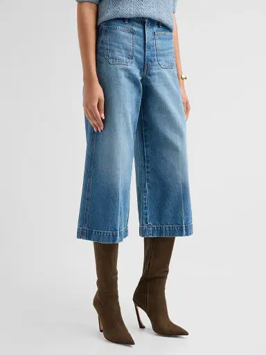 Veronica Beard Women's Marlowe High-Rise Wide-Leg Culottes - Memory Lane - Size 32 | Thumbnail 4 Veronica Beard Women's Marlowe High-Rise Wide-Leg Culottes - Memory Lane - Size 32 | Thumbnail 4