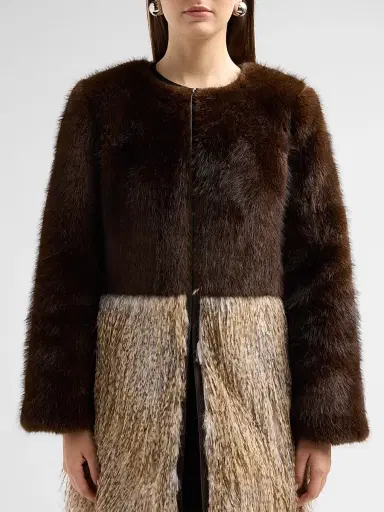 Ramy Brook Women's Beverly Spliced Faux-Fur Jacket - Bone Faux Fur | Thumbnail 5 Ramy Brook Women's Beverly Spliced Faux-Fur Jacket - Bone Faux Fur | Thumbnail 5