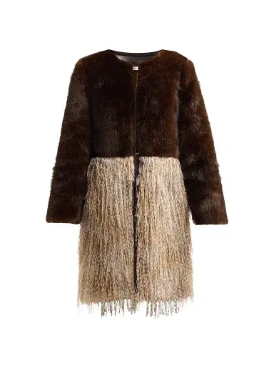 Ramy Brook Women's Beverly Spliced Faux-Fur Jacket - Bone Faux Fur | Thumbnail 1 Ramy Brook Women's Beverly Spliced Faux-Fur Jacket - Bone Faux Fur | Thumbnail 1
