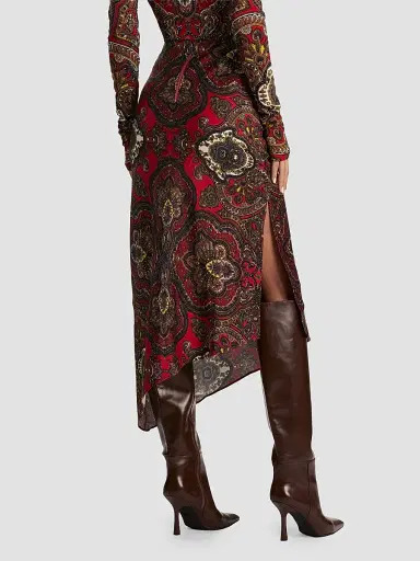 Alice + Olivia Women's Maeve Paisley Asymmetric Slip Midi Skirt - Bon Voyage Hibiscus Multi | Thumbnail 3 Alice + Olivia Women's Maeve Paisley Asymmetric Slip Midi Skirt - Bon Voyage Hibiscus Multi | Thumbnail 3