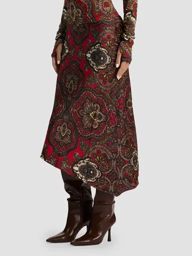 Alice + Olivia Women's Maeve Paisley Asymmetric Slip Midi Skirt - Bon Voyage Hibiscus Multi | Thumbnail 6 Alice + Olivia Women's Maeve Paisley Asymmetric Slip Midi Skirt - Bon Voyage Hibiscus Multi | Thumbnail 6