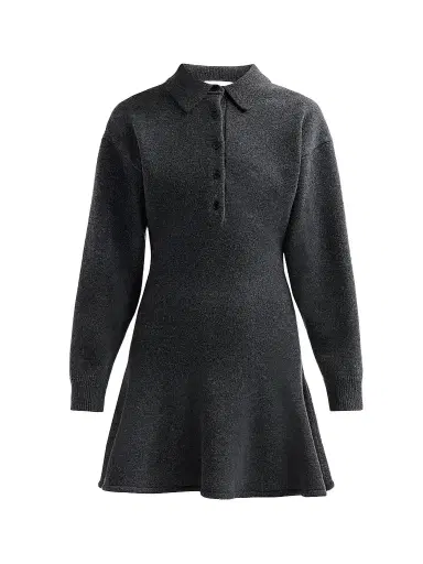 3.1 Phillip Lim Women's Wool-Blend Mini Polo Dress - Charcoal - Size Large | Thumbnail 1 3.1 Phillip Lim Women's Wool-Blend Mini Polo Dress - Charcoal - Size Large | Thumbnail 1
