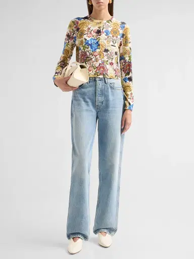 Alice + Olivia Women's Carson Floral Cotton-Blend Cardigan - Fallen Petals | Thumbnail 2 Alice + Olivia Women's Carson Floral Cotton-Blend Cardigan - Fallen Petals | Thumbnail 2
