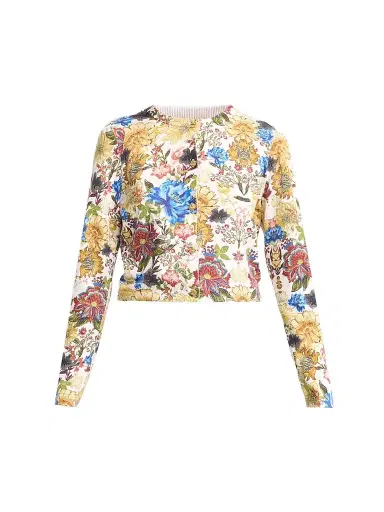 Alice + Olivia Women's Carson Floral Cotton-Blend Cardigan - Fallen Petals | Thumbnail 1 Alice + Olivia Women's Carson Floral Cotton-Blend Cardigan - Fallen Petals | Thumbnail 1